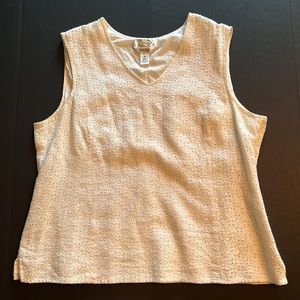 Talbots white Irish linen eyelet shell-GUC